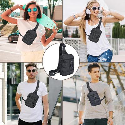 Bolso bandolera táctico impermeable doble bolsillo