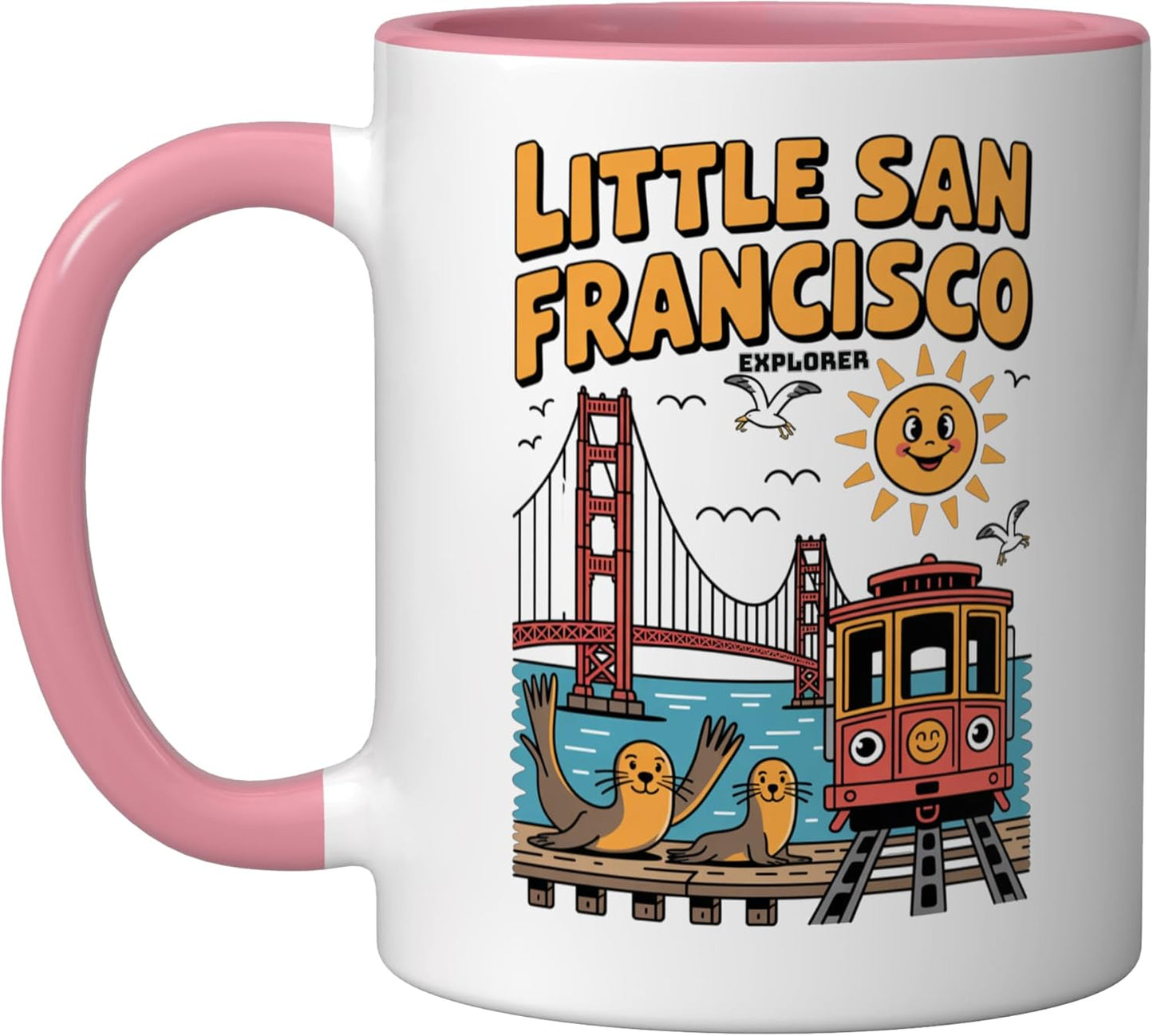 Taza cerámica Little San Francisco Explorer Rosa/Blanca