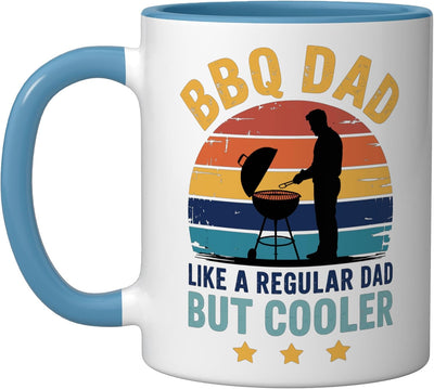 Taza Cerámica BBQ Padre Hombre Frío Azul Blanco
