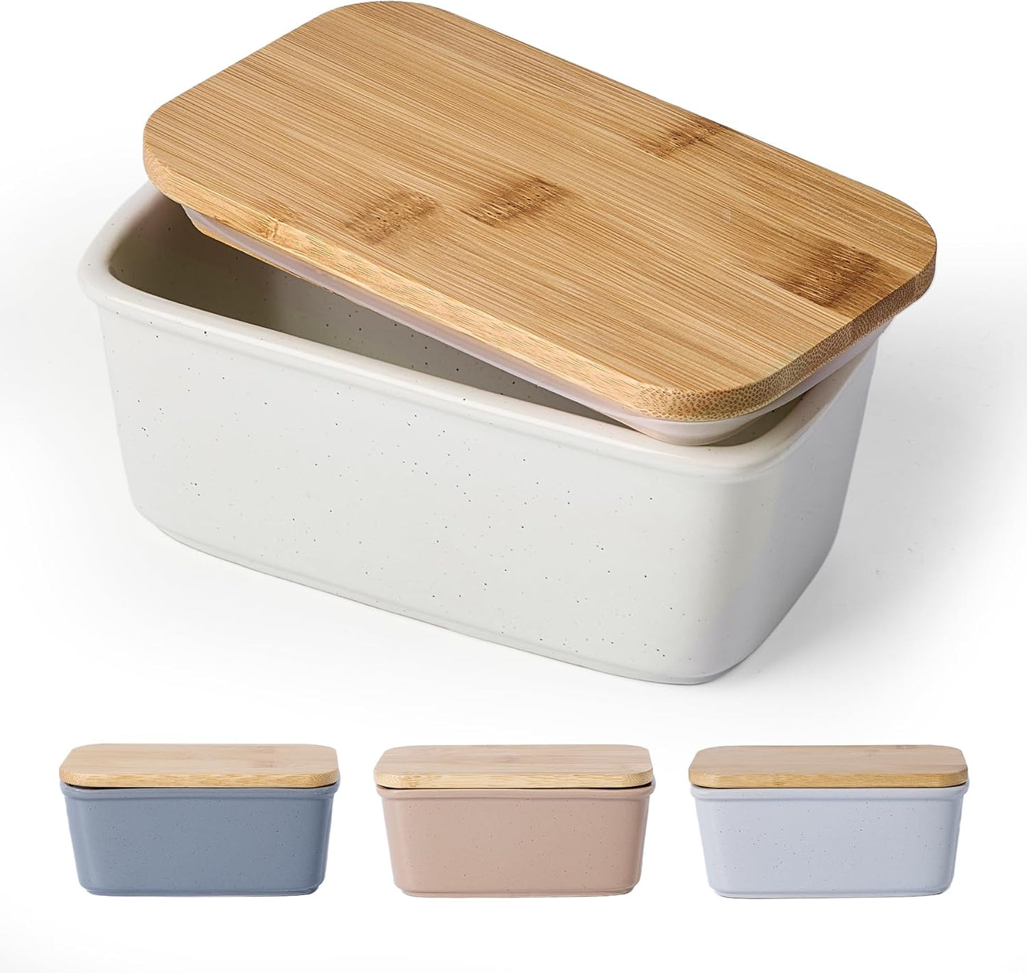 Plato mantequilla con tapa set 12 pzas blancos