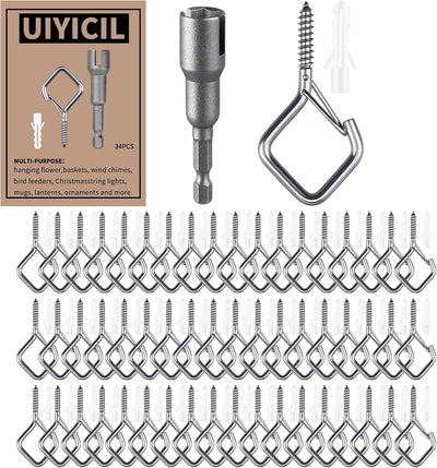 Ganchos acero inox para colgar luces interiores