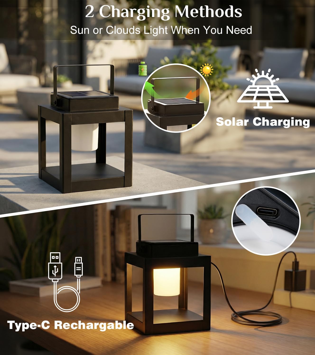 Lámpara mesa solar LED colgante resistente agua campamento
