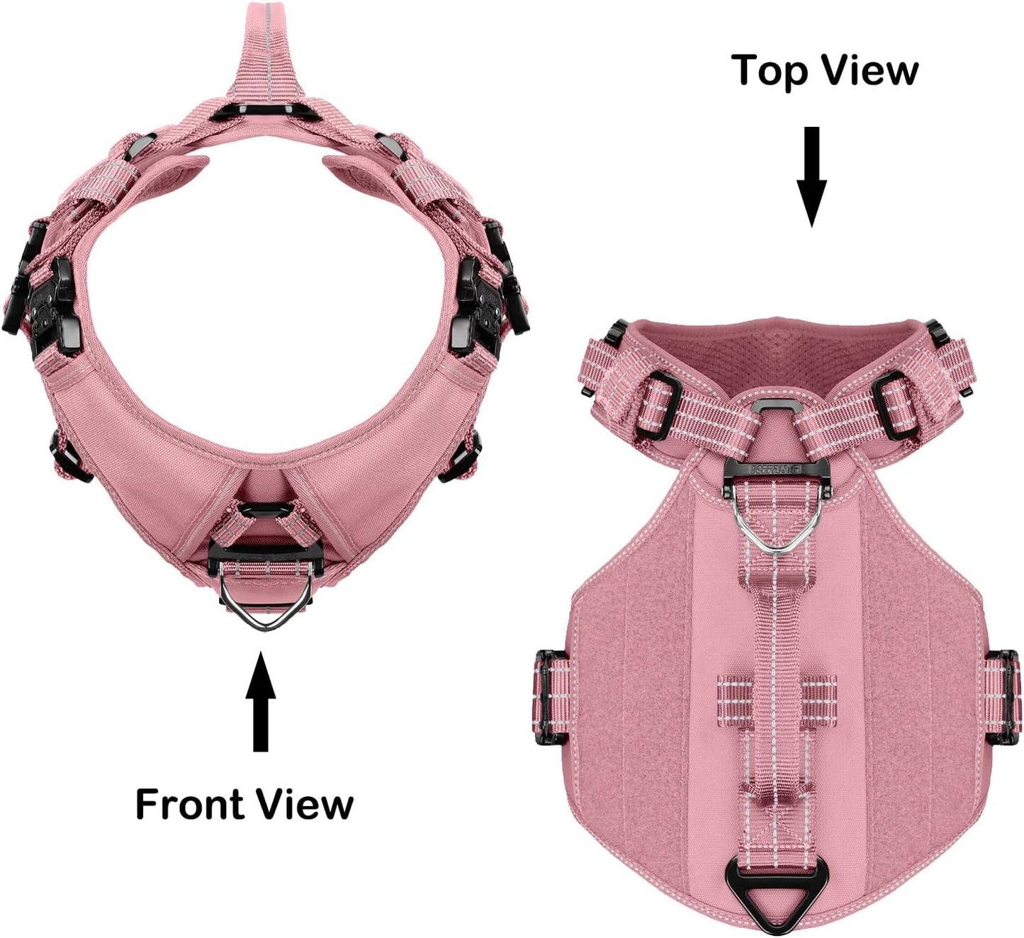 Arnés táctico K9 ajustable para perros pequeños con hebilla metal