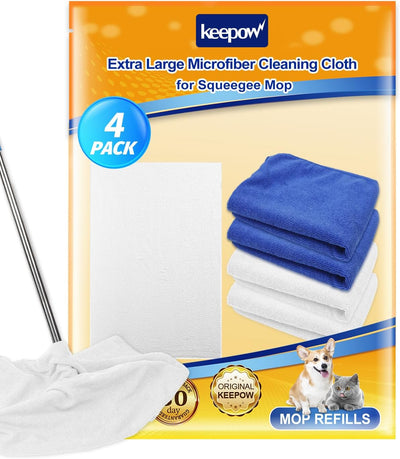 4 Pzas Ropa Limpieza Microfibra 30x20pulg Absorbente Blanco Azul