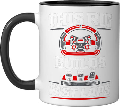 Taza cerámica para simulador de carreras Sim Racing negro/blanco