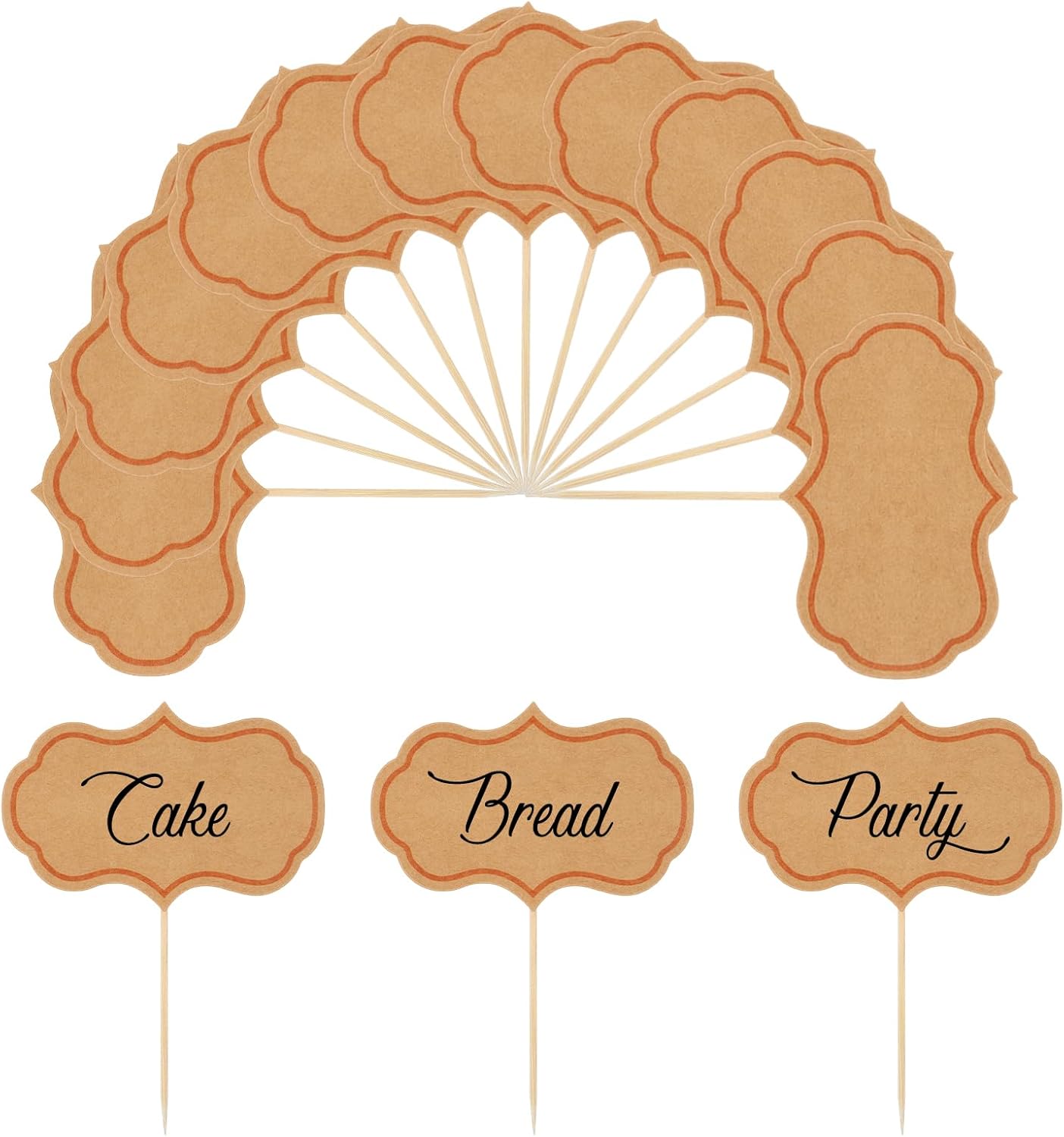 50 Marcadores para Pasteles Queso y Buffet