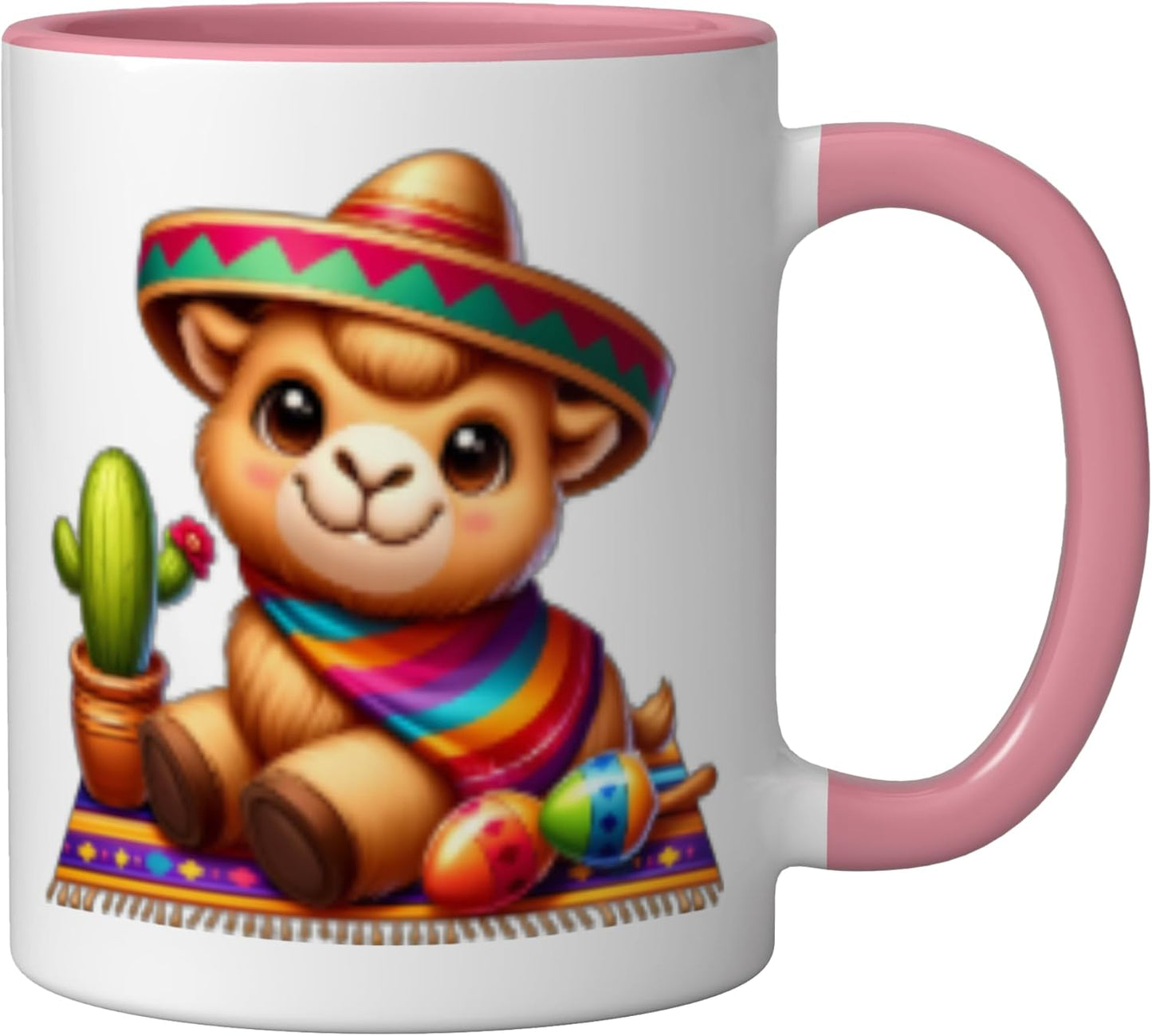 Taza Cerámica Cinco De Mayo Con Cactus Maracas