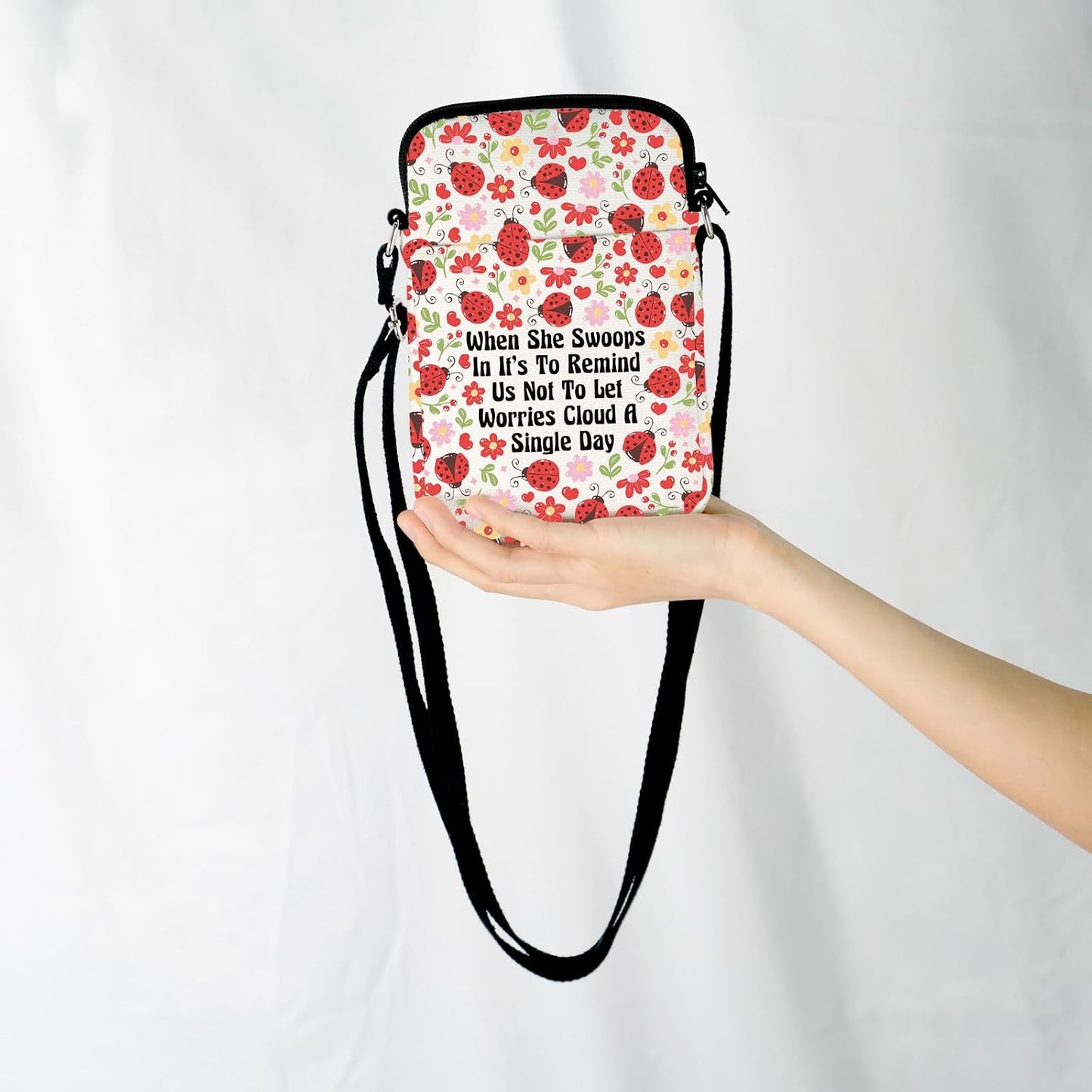 Bolsa maquillaje mariquita con cremallera regalo mujer