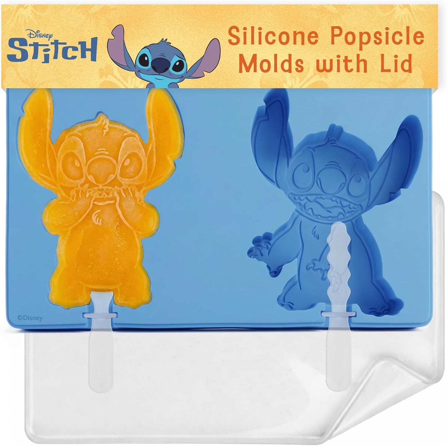 Moldes de silicona para paletas sin BPA flexibles con tapa juego de 2