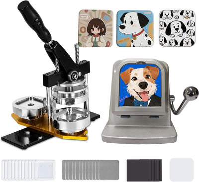 Kit para hacer imanes nevera cuadrados 2x2 pulg con cortador