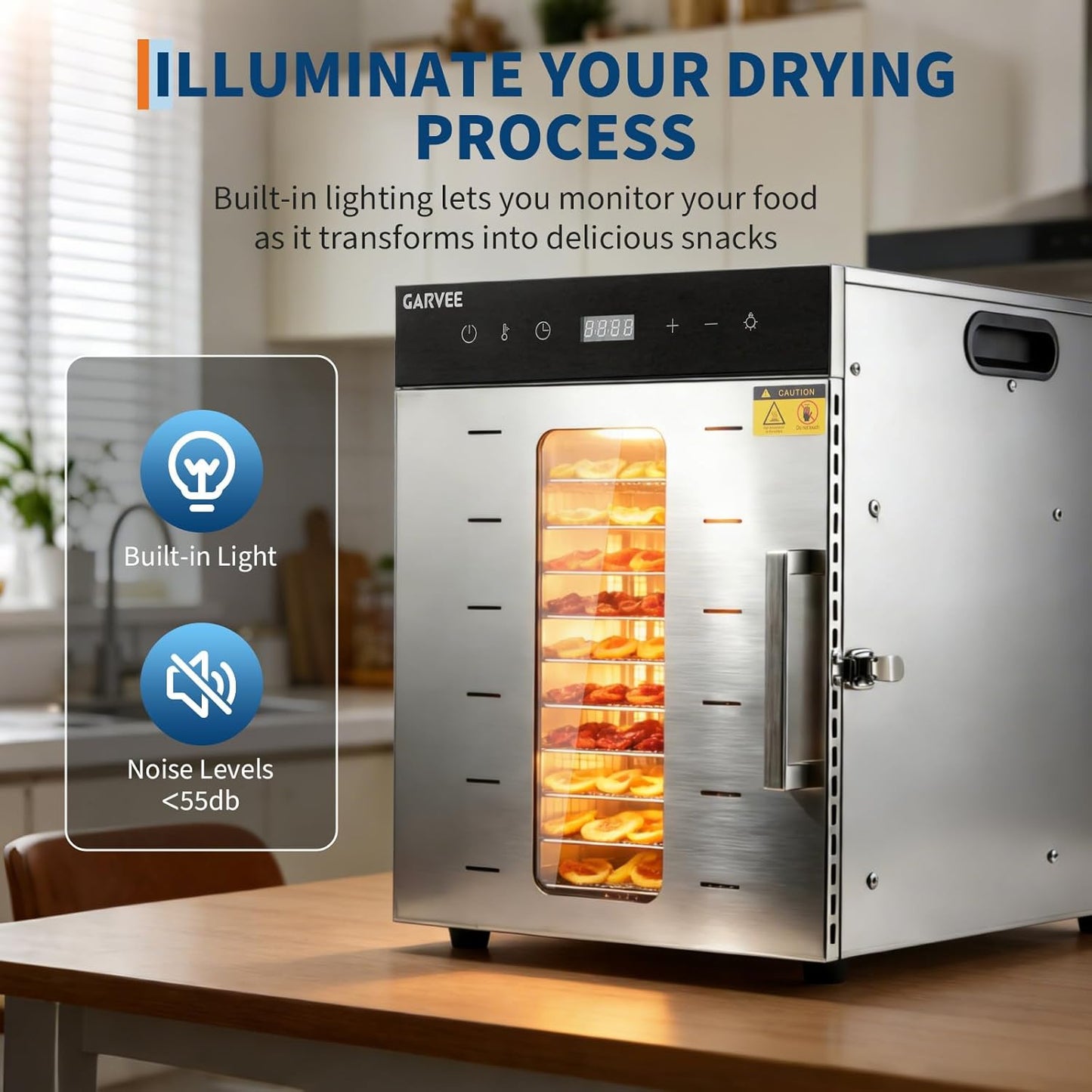 Máquina deshidratadora digital 12 bandejas acero inox sin BPA