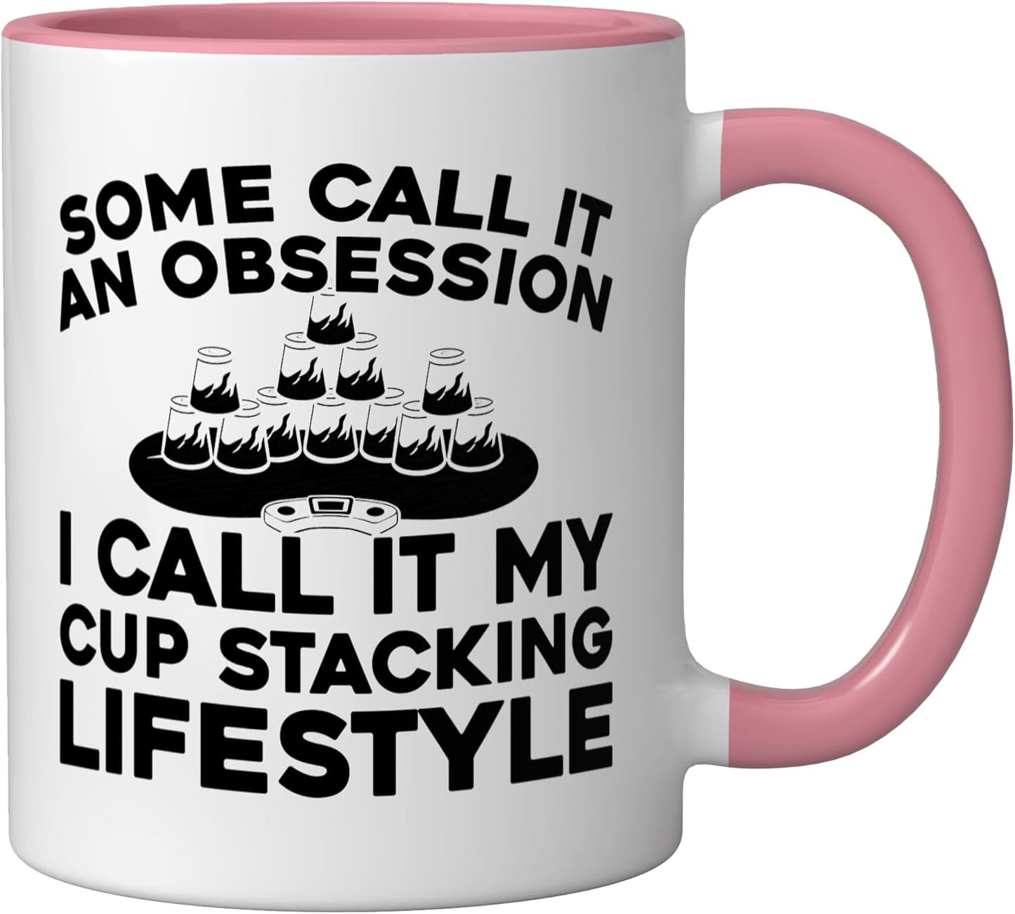 Taza Cerámica para Coordinación Mano-Ojo Rosa/Blanca