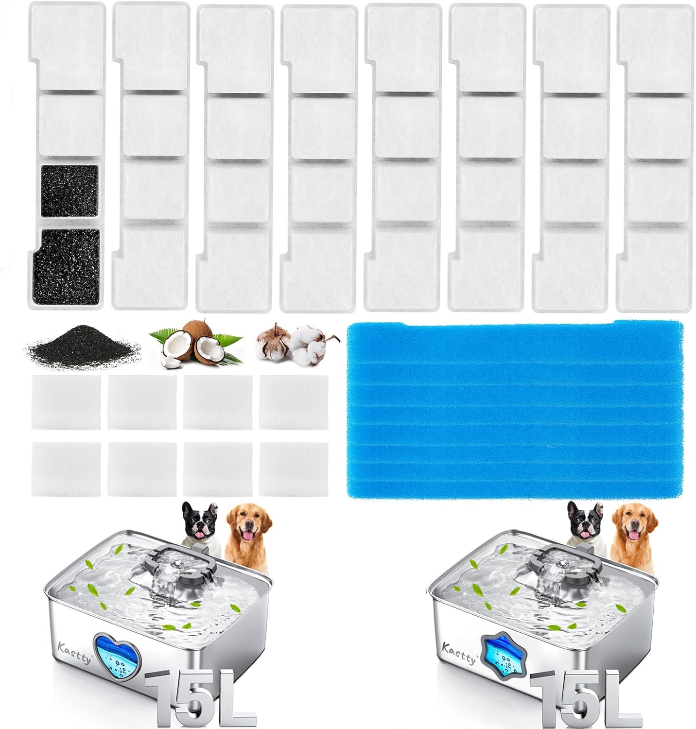 Filtros agua perros 15L set 8 FS80/FS81 5 etapas carbón PP