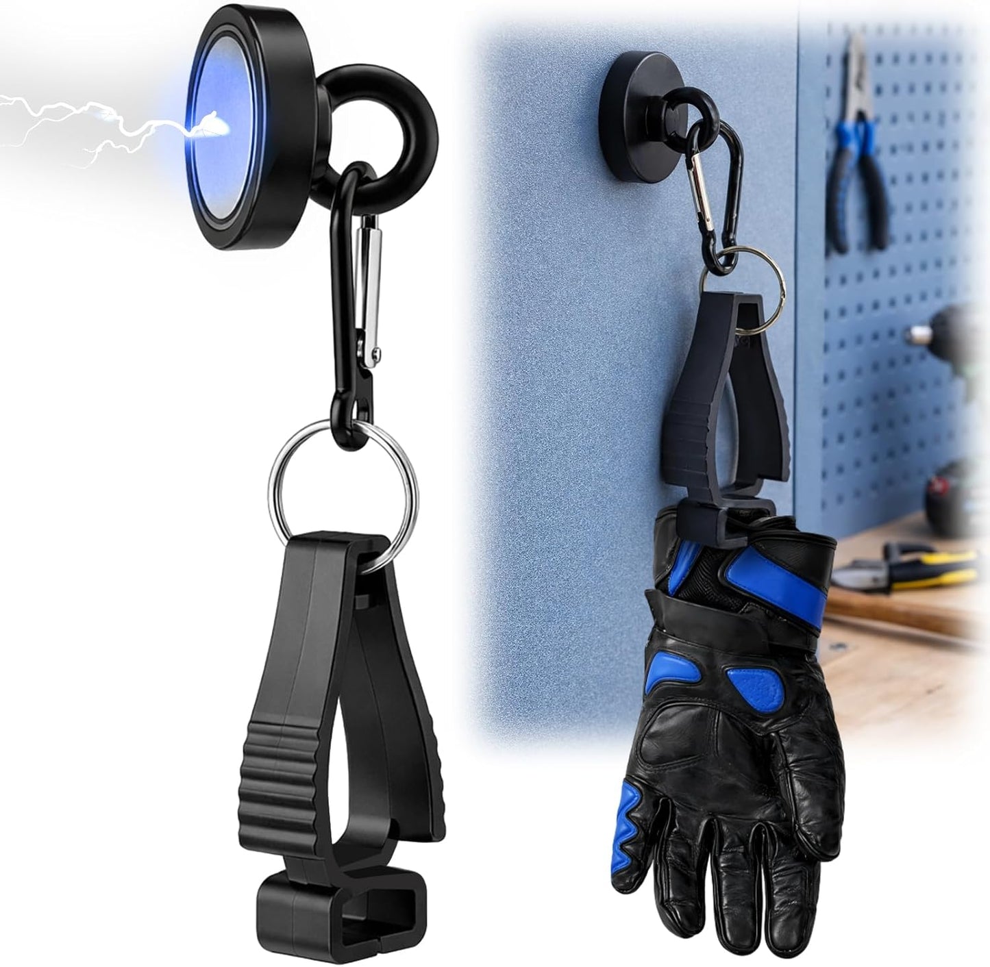 Clip magnético para guantes resistente con base