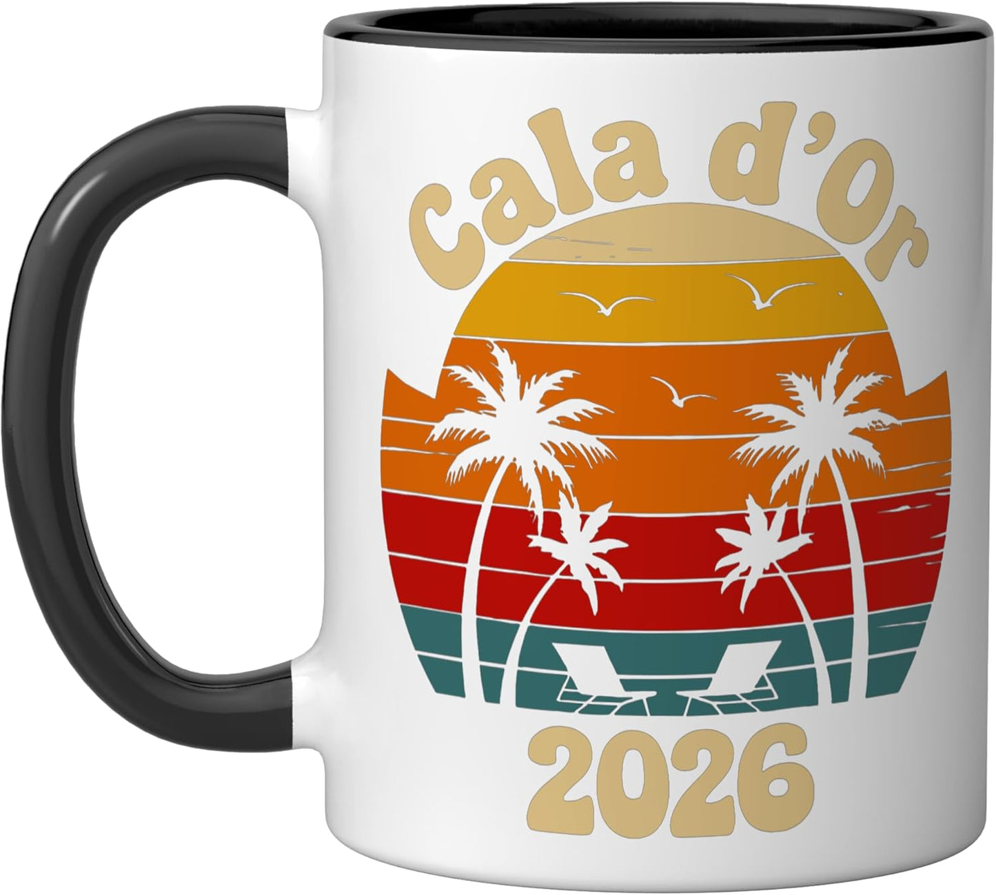 Taza cerámica Cala D Or 2026 negro/blanco