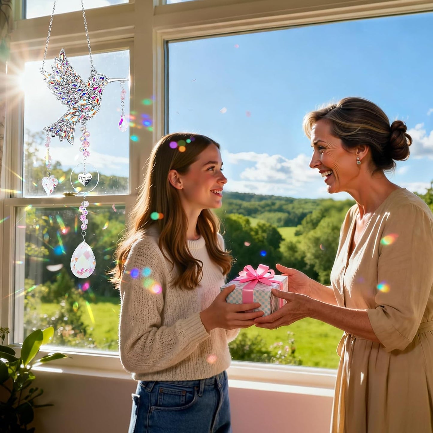 Regalo para mamá atrapasoles colgantes colibrí