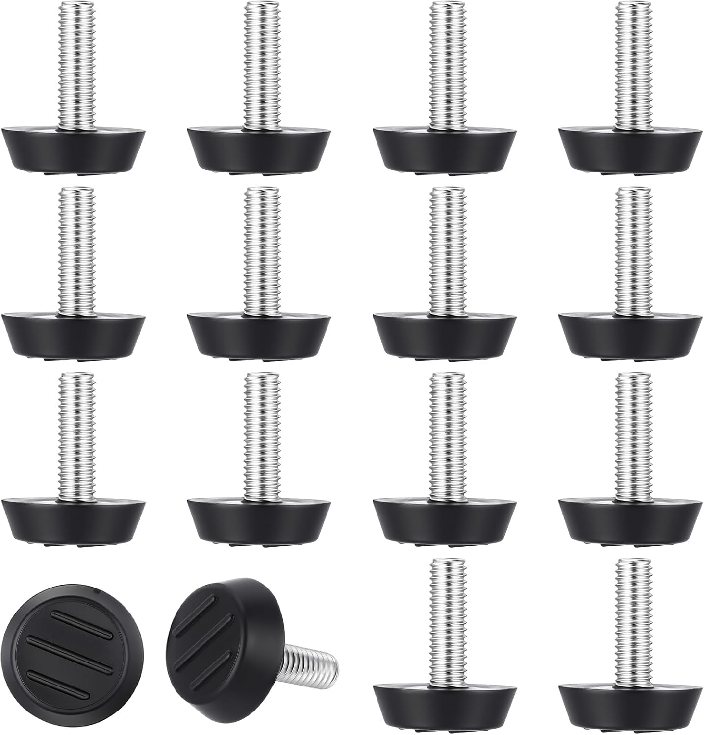 16 Pzas Niveladores Muebles 1/4 Pulgada Rosca Ajustable