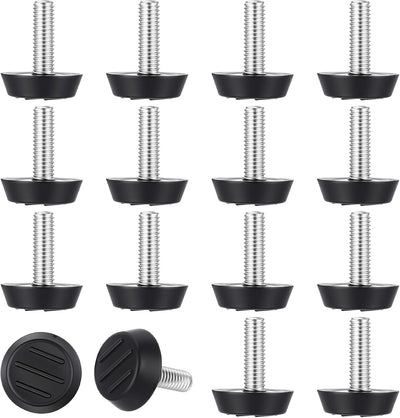 16 Pzas Niveladores Muebles 1/4 Pulgada Rosca Ajustable
