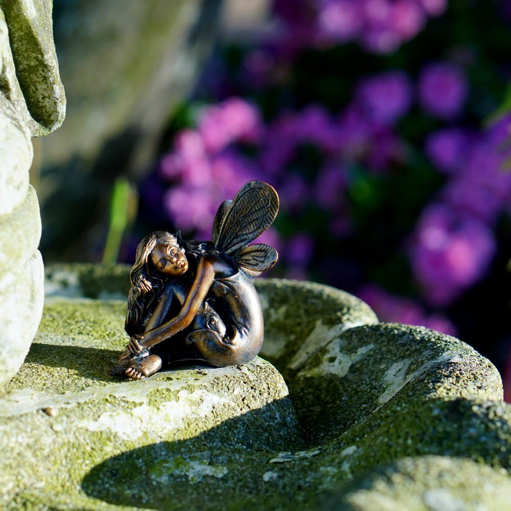 Estatua hadas siesta miniatura para jardín