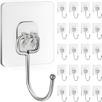 Pack 20 Ganchos Adhesivos Grandes para Pared Cocina Baño
