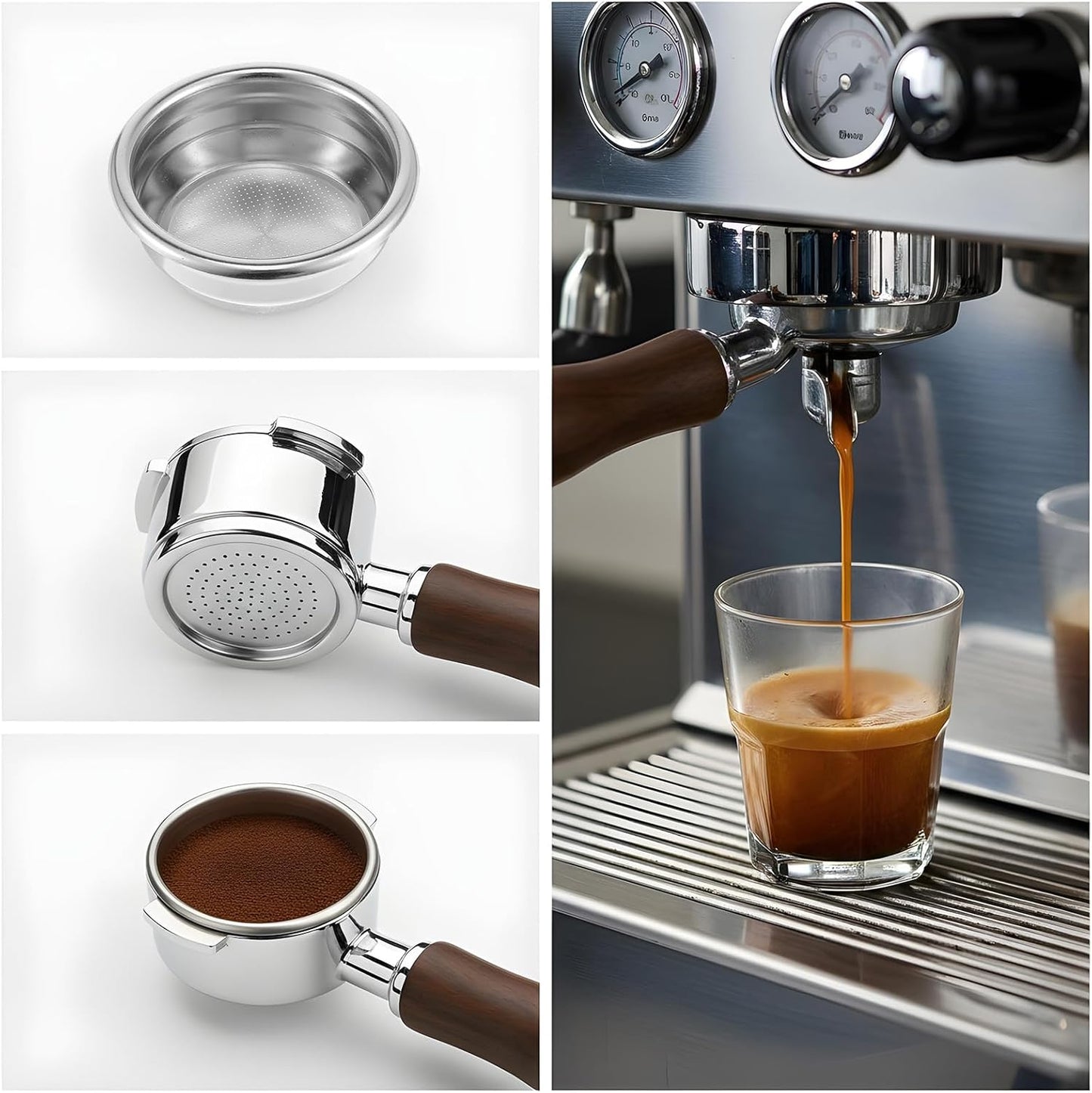 Filtro café acero inox cesta espresso 2.283pulg para portafiltro