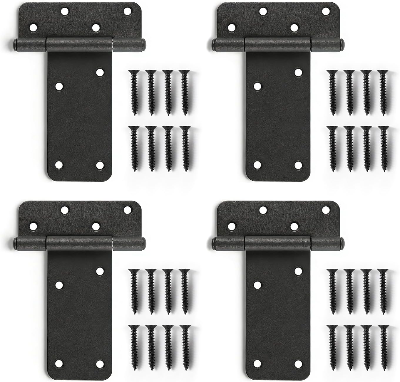 Bisagras puerta 6pulg resistentes 280lb set 4 negras mate