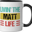 Taza cerámica Matt Name negra/blanca