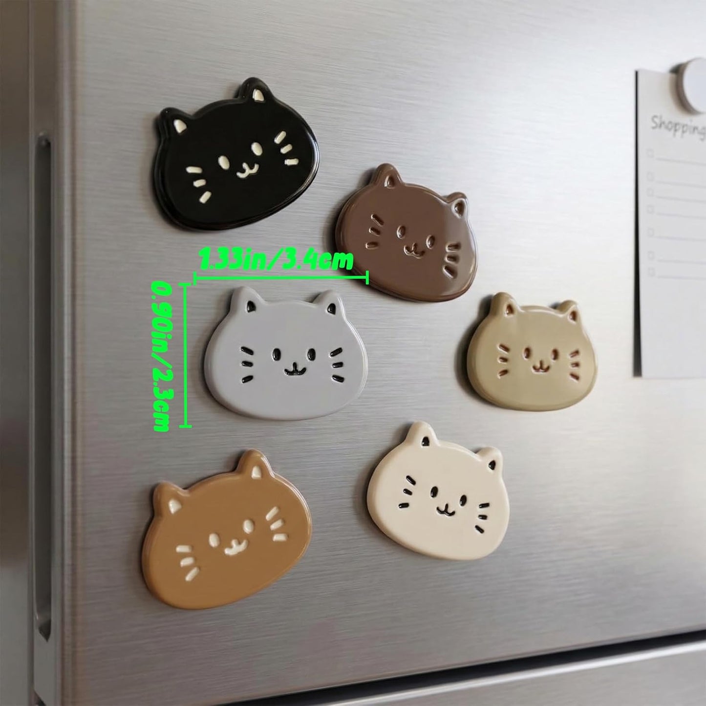 Imanes decorativos de resina en forma de gato para nevera, oficina y cocina