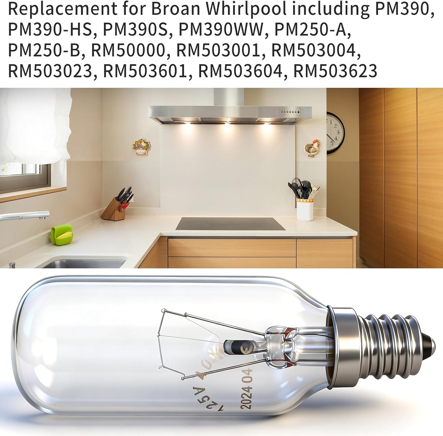 Bombilla E12 para campana Whirlpool Broan 2 Pzas