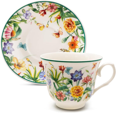 Tazas de porcelana con flores para té café capuchino regalo para fiestas