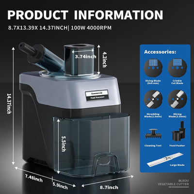 Picador eléctrico 5en1 acero inox 330lb/h