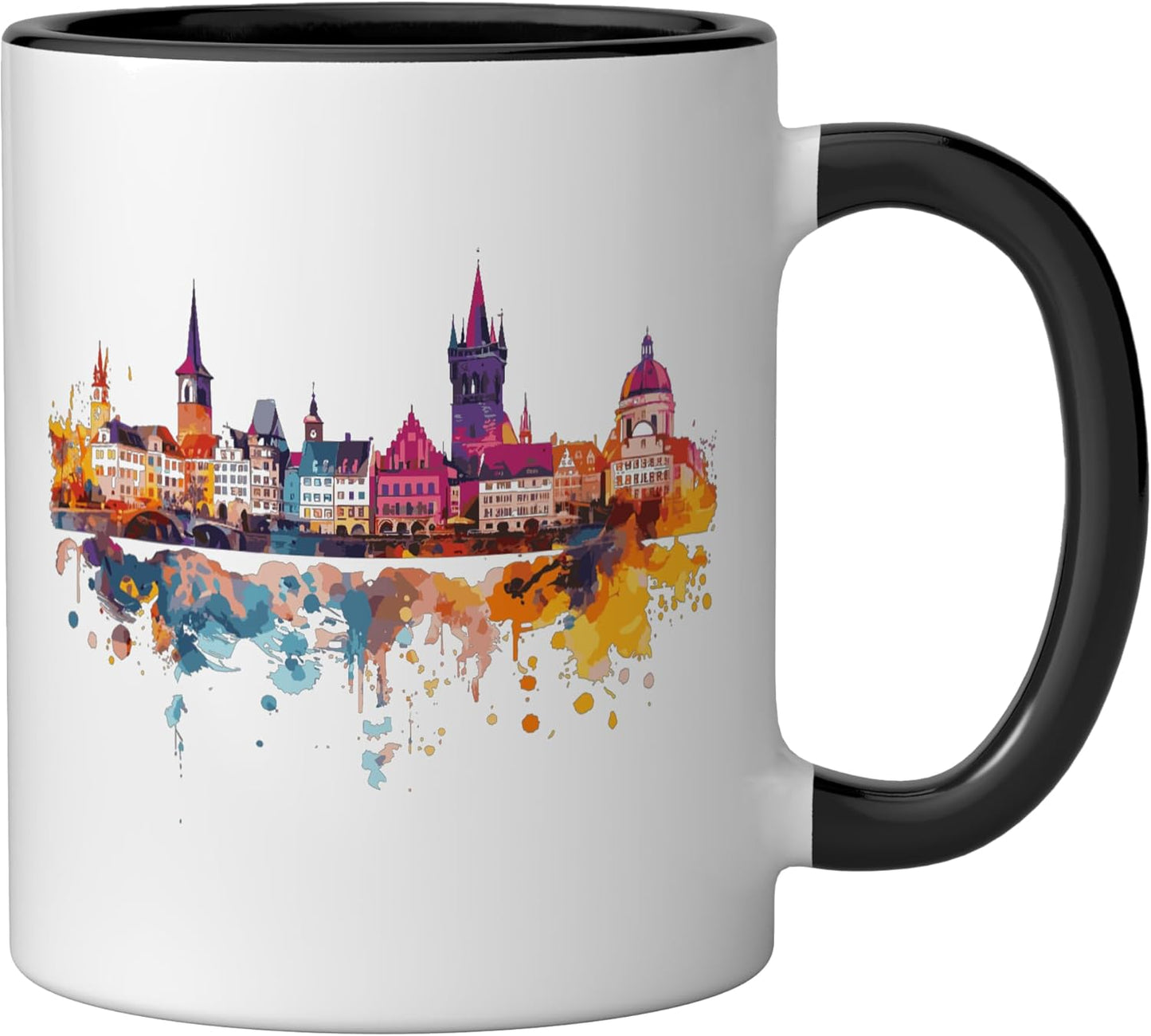 Taza cerámica Ingelheim am Rhein negra/blanca