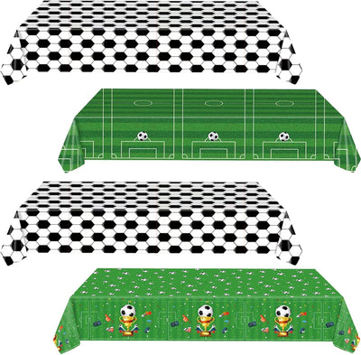 4 Pzas Mantel Plástico Fútbol 54x108pulg Rectangular