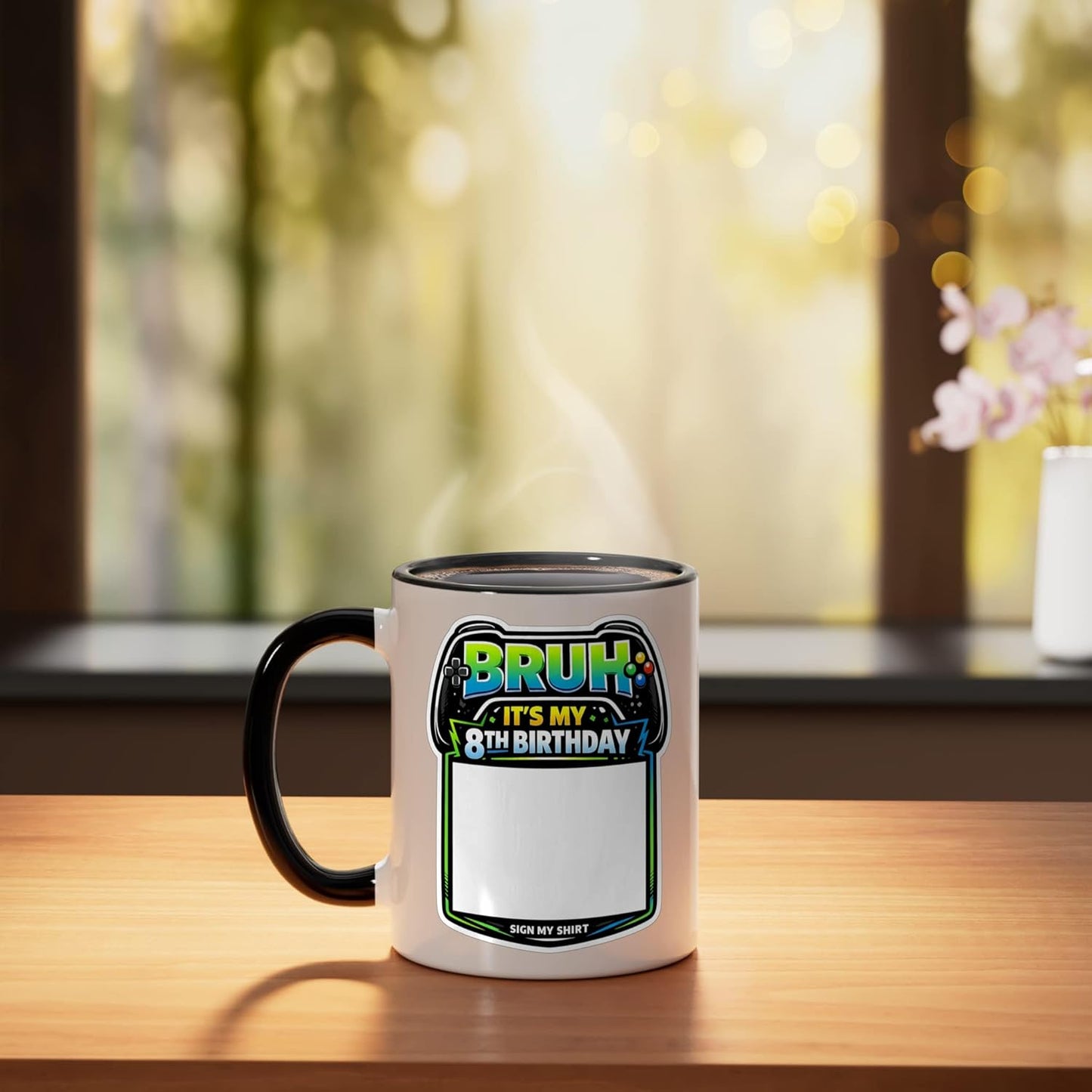 Taza Cerámica Juego Gamer Negro/Blanco