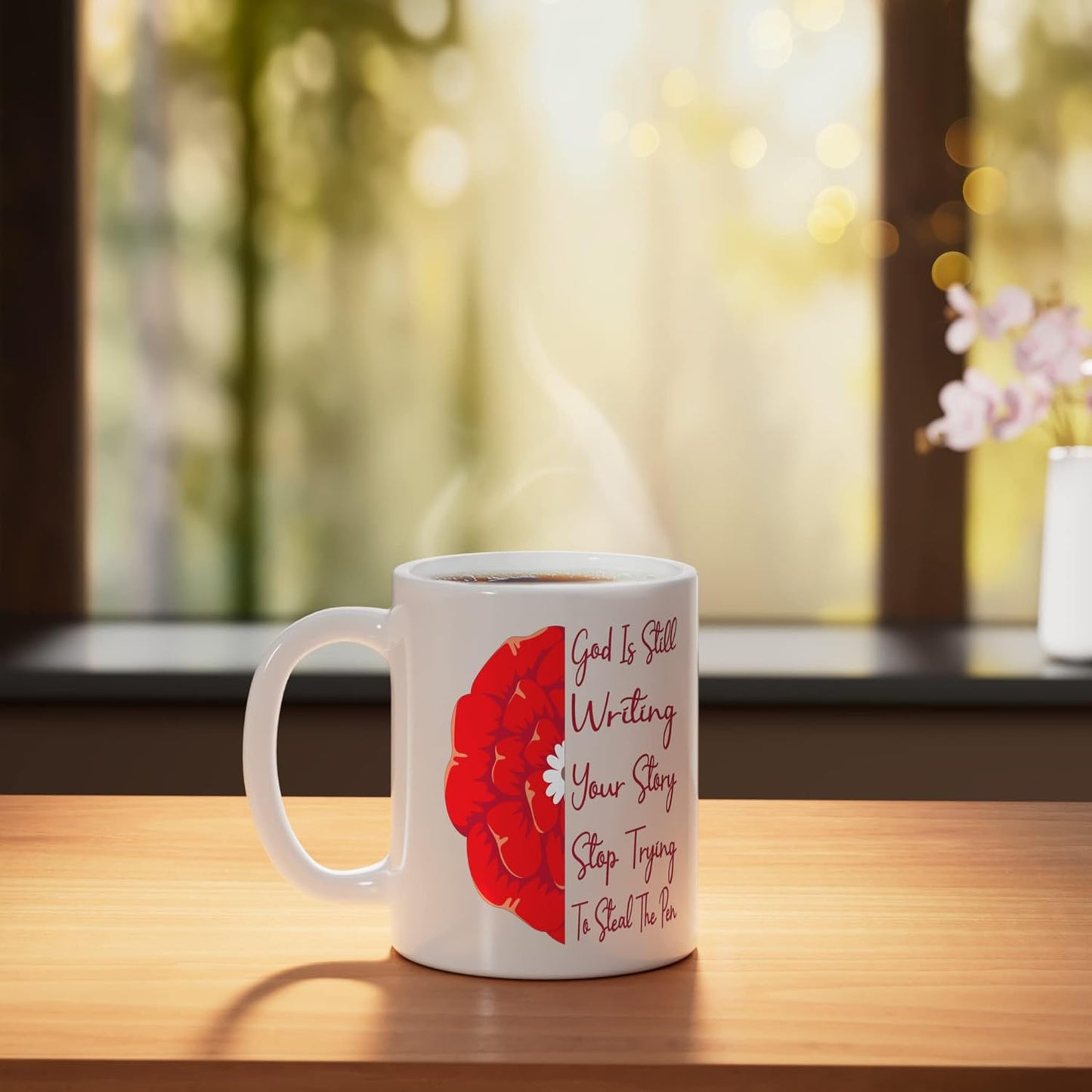 Taza Cerámica Blanca God Is Still Writing Your Story