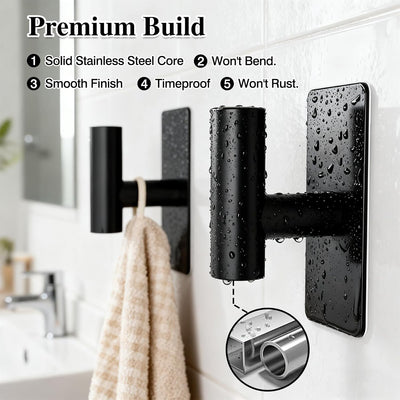 2 Pzas Ganchos para Toallas Sin Taladro Pared Cocina Baño