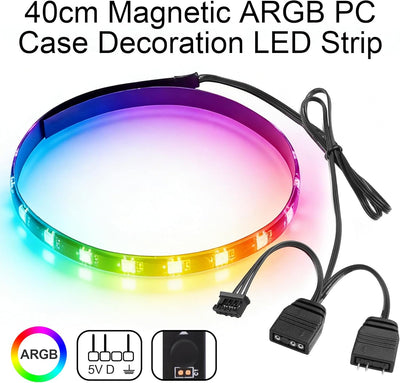 Tira magnética ARGB LED 15.7pulg para caja PC 24 LED