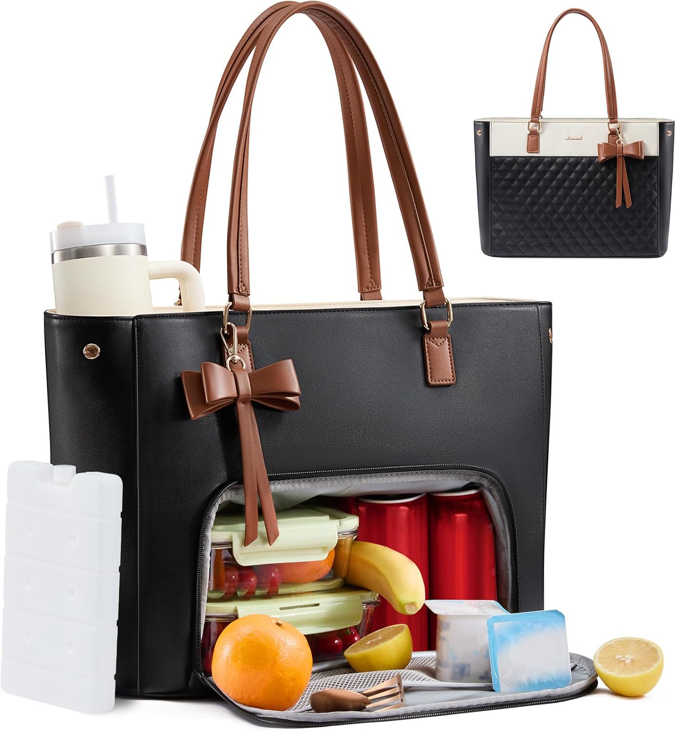 Bolsa trabajo 3en1 con compartimento para laptop y vaso