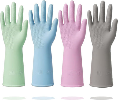 Guantes goma lavavajillas 4 pares reutilizables antideslizante