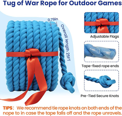 Cuerda algodón trenzado 25ft para juegos verano