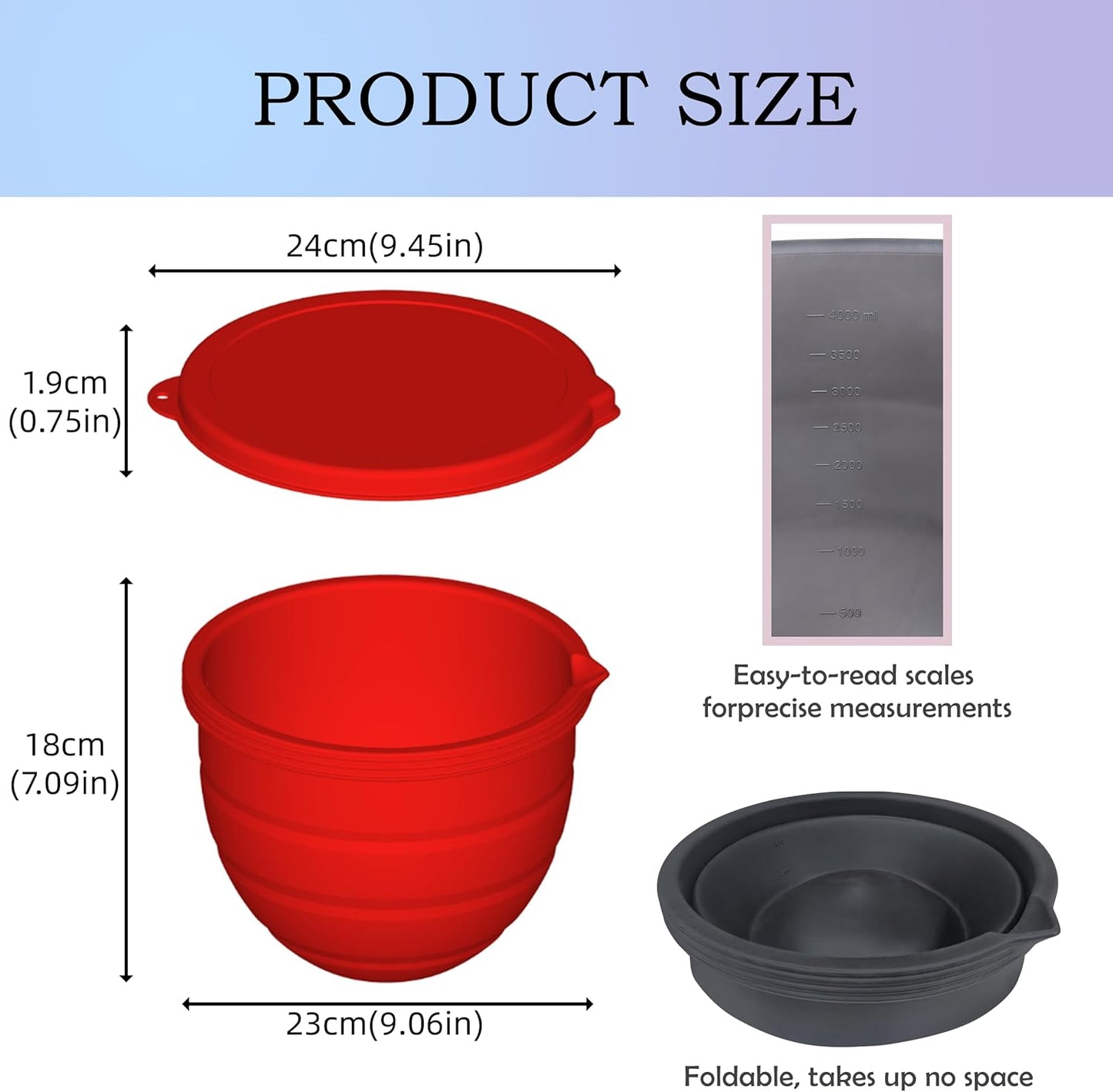 Revestimiento silicona plegable para tazón 4.5-5qt