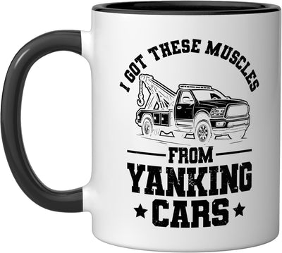 Taza cerámica reposicionador de autos negro/blanco