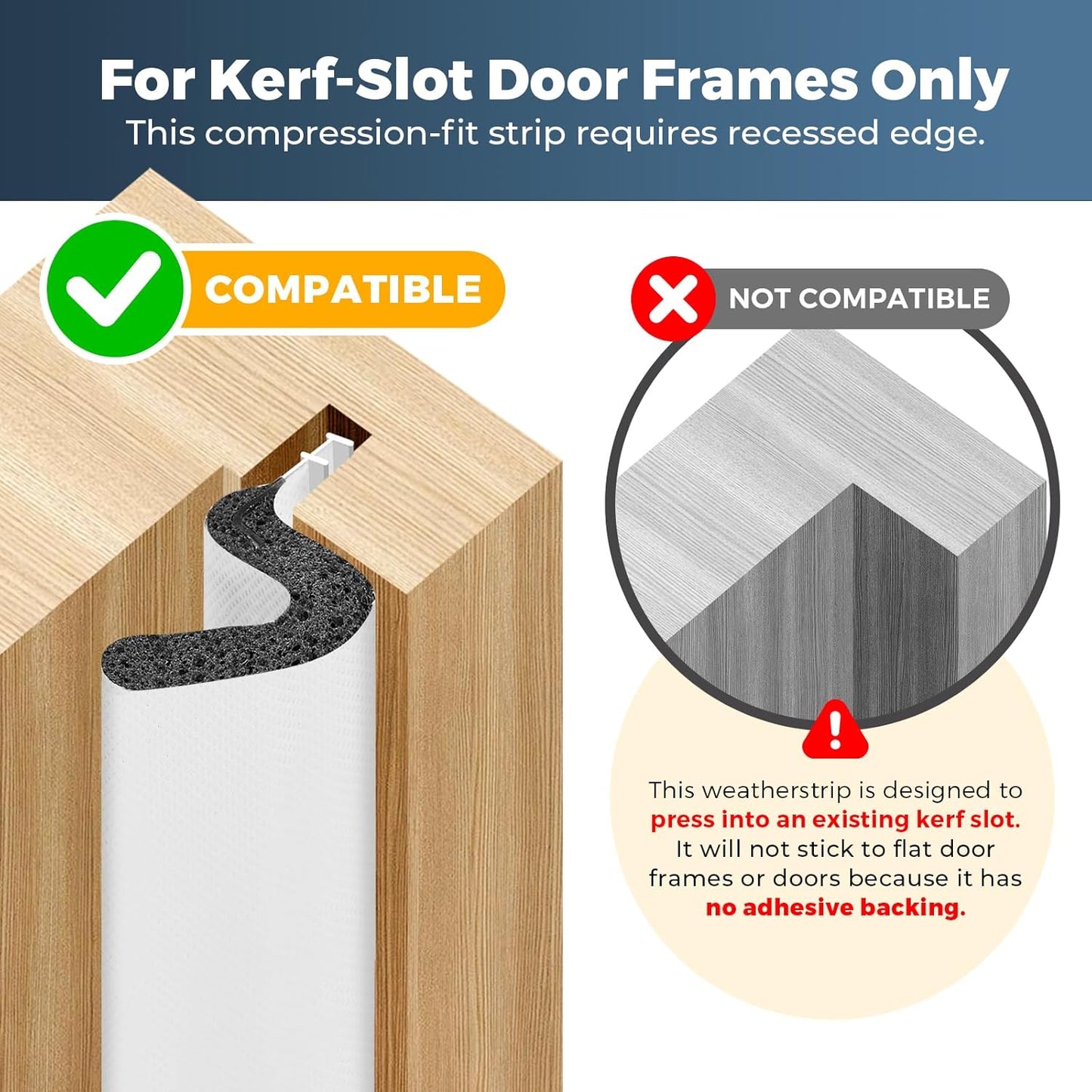 Sello puerta 40ft espuma Kerf con herramienta raspar blanco