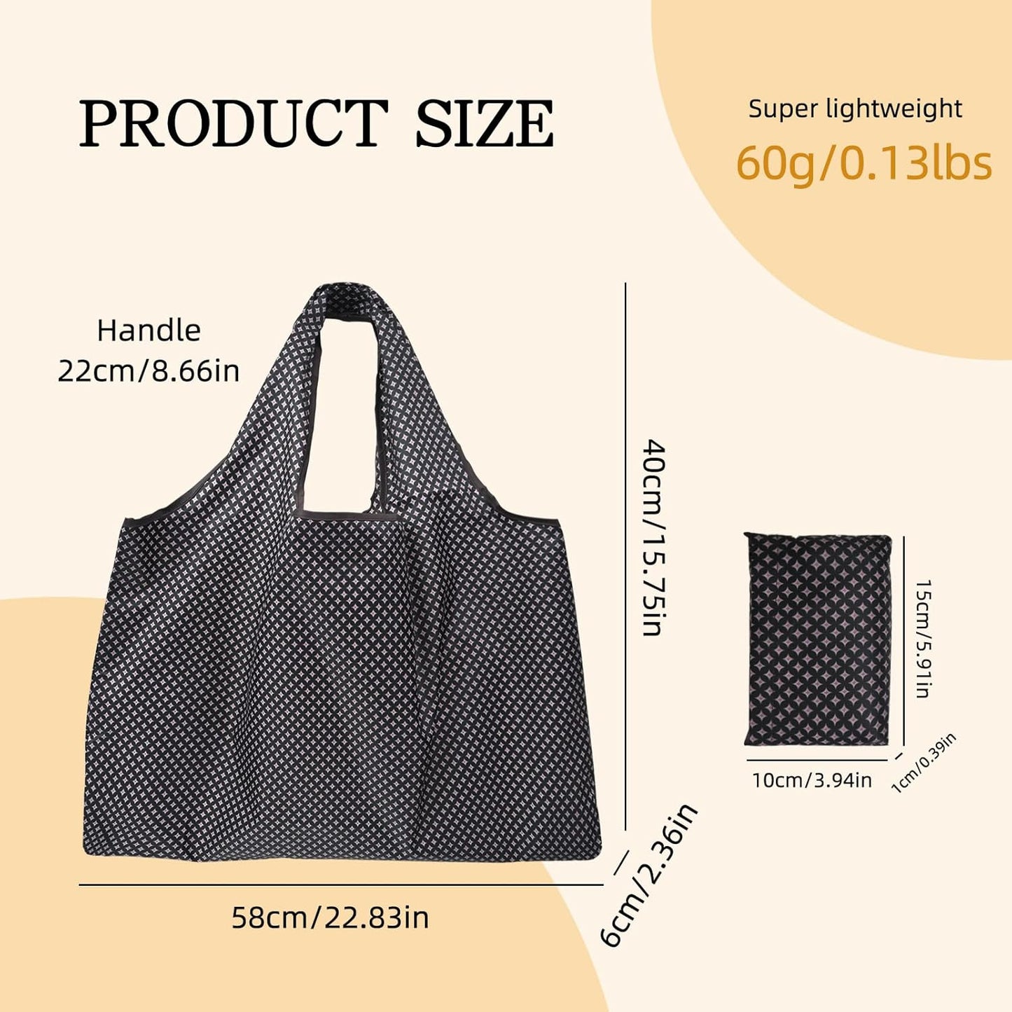 Bolsas reutilizables grandes plegables impermeables set 2