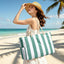 Bolsa natación mujer impermeable a rayas con cremallera