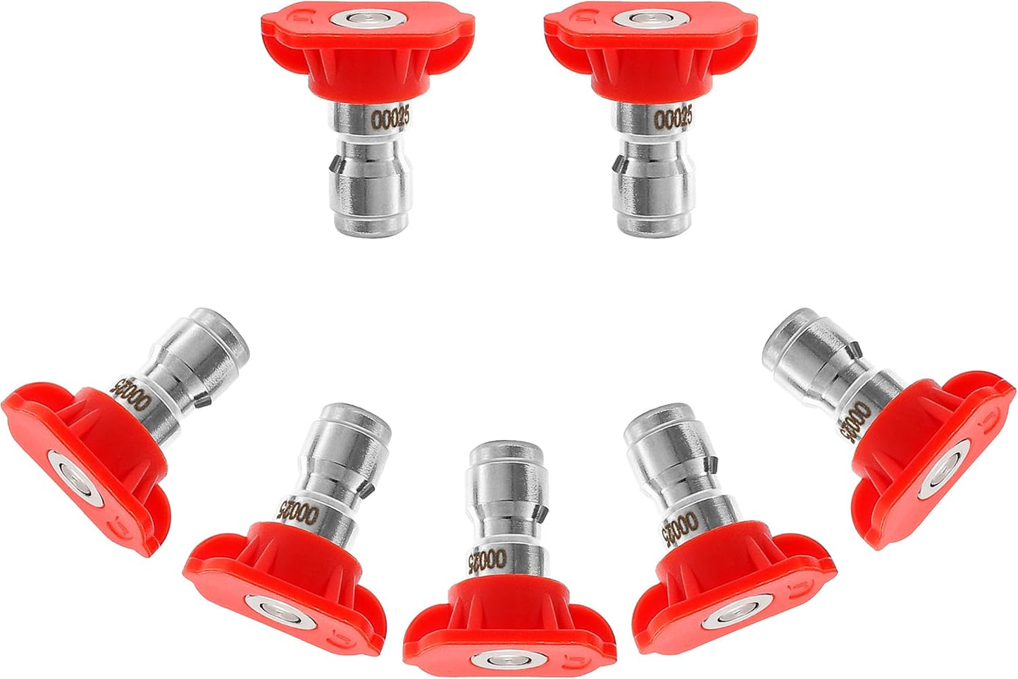 Puntas lavadora a presión roja 0° set 7 conector 1/4 pulg