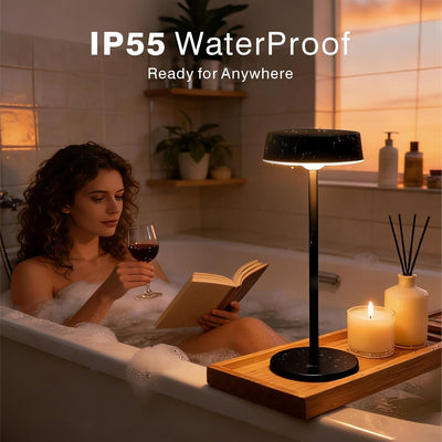 Lámpara mesa solar LED impermeable 3 colores recargable exterior