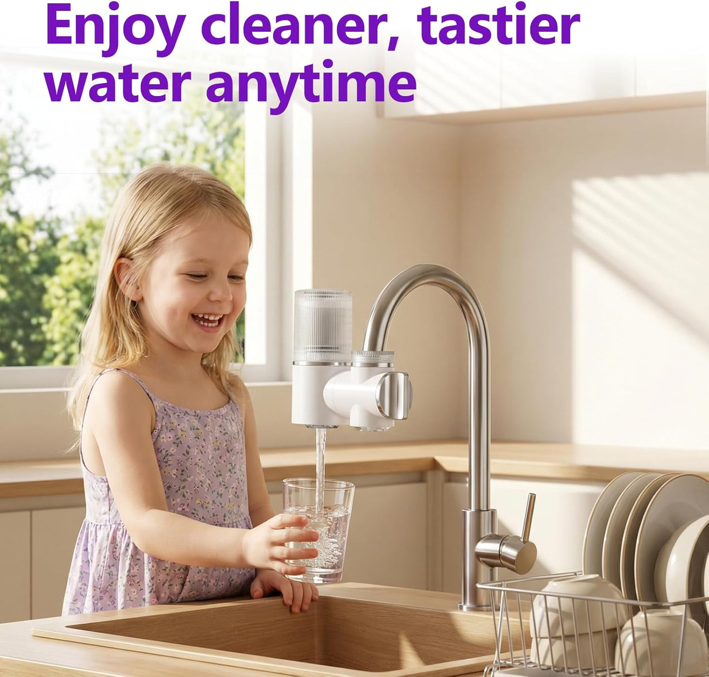 Filtro agua grifo alta capacidad 1.59GPM reduce cloro plomo