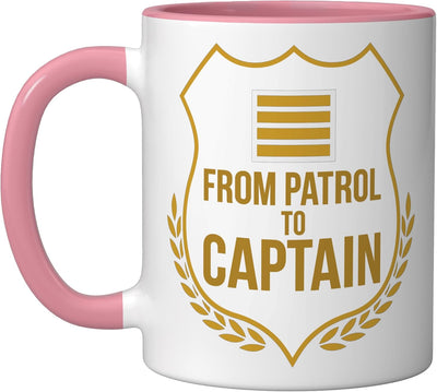 Taza de cerámica para oficial de policía rosa/blanca