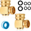 Conector codo giratorio manguera jardín latón 90° pack 2